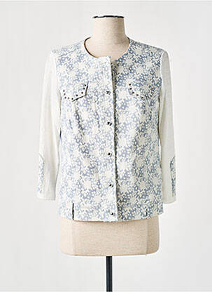 Jachete casual guler rotund albastru POUPEE CHIC femeie