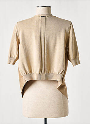 Bolero efect material satinat bej LESLIE femeie