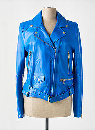 Geacă din piele albastru INTUITION femeie