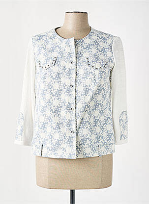 Jachete casual guler rotund albastru POUPEE CHIC femeie