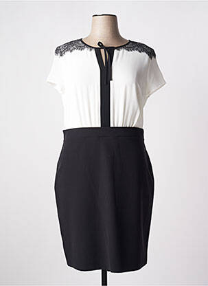 Rochie midi țesătură crep mâneci scurte negru COMMA, femeie