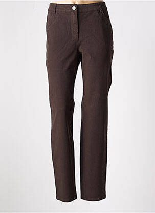 Pantalon slim țesătură poplin mărime normală maro BASLER femme