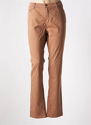 Pantalon slim țesătură poplin mărime normală maro BRUNO SAINT HILAIRE femeie