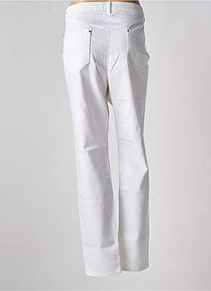 Pantalon slim țesătură poplin mărime normală alb LUCIA femme