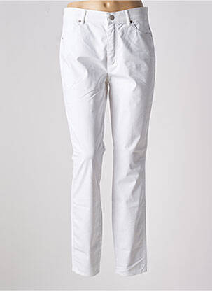 Pantalon slim țesătură poplin mărime normală alb ROSNER femeie