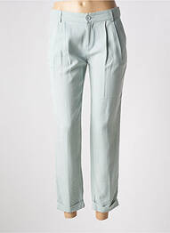 Pantalon 7/8 talie cu cleme mărime normală verde SEE U SOON femeie