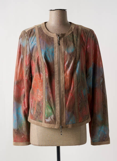 Geacă din piele bej AKHESA femeie