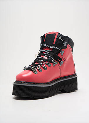 Botine/ghete material neted toc de 4 la 6 cm roz ART femeie