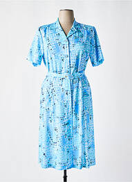 Rochie midi imprimeu fantezie mâneci scurte albastru GEVANA femme