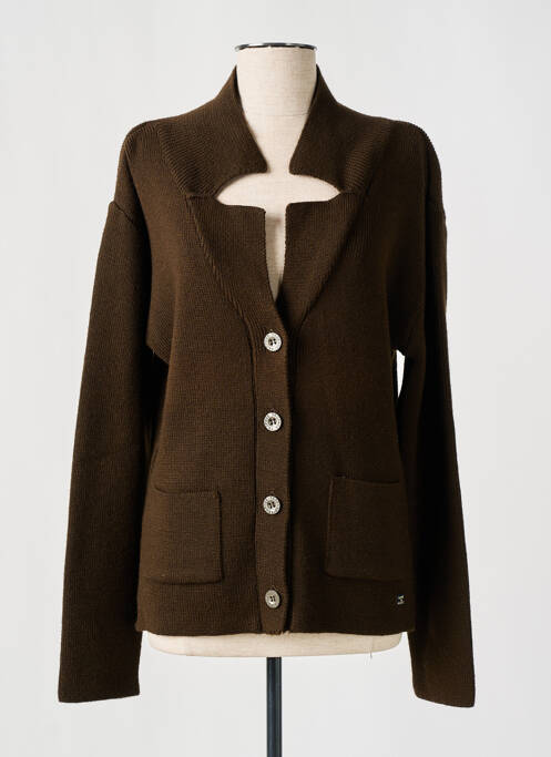 Vestă cu mâneci lungi strânsă pe partea de jos maro TROPHEE DU MATELOT femme