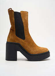 Botine/ghete nubuc toc de 7 la 9 cm maro M.MOUSTACHE femme