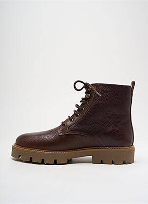 Botine/ghete țesătură satinată toc mic maro M.MOUSTACHE homme
