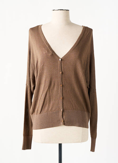 Vestă cu mâneci lungi maro GRACE & MILA femeie