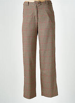 Pantalon drept țesătură crep talie înaltă bej GRACE & MILA femeie