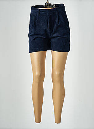 Șort închidere cu fermoar sub clapetă cu cârlig talie înaltă albastru ARTLOVE femme