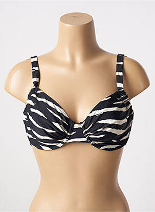 Sutien de costum de baie elasticitate sutien cupe întregi cu decolteu înalt negru SUN PROJECT femeie