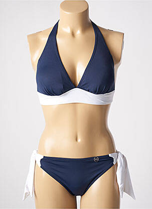 Costum de baie din două piese elasticitate sutien cu susținere înaltă și burete detașabil albastru SUN PLAYA femeie