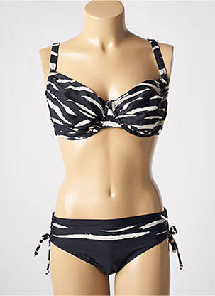 Costum de baie din două piese elasticitate sutien cupe întregi cu decolteu înalt negru SUN PROJECT femeie