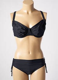 Costum de baie din două piese elasticitate sutien cupe întregi cu decolteu înalt negru SUN PROJECT femme
