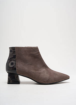 Botine/ghete țesătură satinată toc de 4 la 6 cm negru LODI femeie