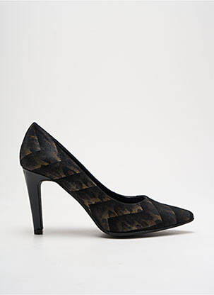 Pantofi cu toc țesătură satinată toc de 7 la 9 cm negru Ô TALONS GRANVILLE femeie