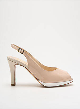 Pantofi cu toc material neted toc de 7 la 9 cm bej Ô TALONS GRANVILLE femeie