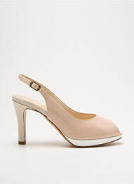 Pantofi cu toc material neted toc de 7 la 9 cm bej Ô TALONS GRANVILLE femme
