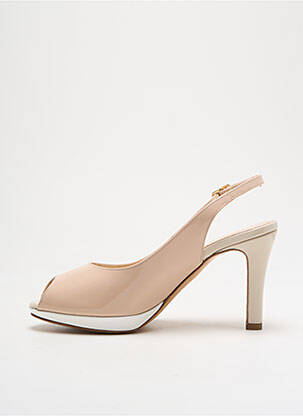 Pantofi cu toc material neted toc de 7 la 9 cm bej Ô TALONS GRANVILLE femeie