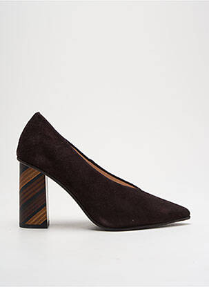 Pantofi cu toc nubuc toc de 4 la 6 cm maro LODI femeie