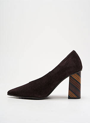 Pantofi cu toc nubuc toc de 4 la 6 cm maro LODI femeie