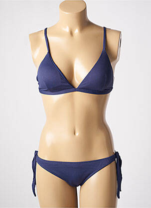 Costum de baie din două piese elasticitate sutien cu susținere înaltă și burete detașabil albastru COCO SAINT TROPEZ femeie