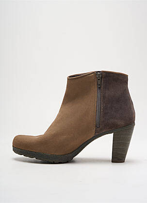 Botine/ghete nubuc toc de 7 la 9 cm maro REQINS femeie