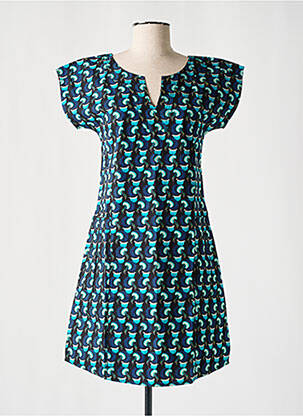 Rochie scurtă mâneci scurte mâneci scurte negru COTON DU MONDE femeie