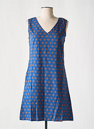 Rochie scurtă fără mâneci fără mâneci albastru COTON DU MONDE femeie