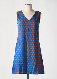 Rochie scurtă fără mâneci fără mâneci albastru COTON DU MONDE femeie