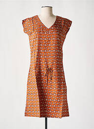 Rochie scurtă mâneci scurte mâneci scurte portocaliu COTON DU MONDE femme