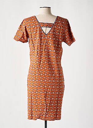 Rochie scurtă mâneci scurte mâneci scurte maro COTON DU MONDE femeie