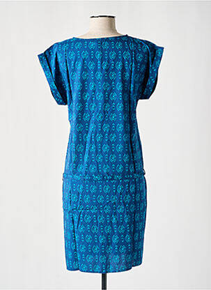 Rochie scurtă mâneci scurte mâneci scurte albastru COTON DU MONDE femeie