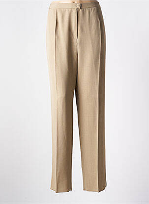 Pantalon drept talie elastică bej KARTING femeie