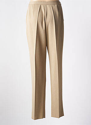 Pantalon drept talie elastică bej KARTING femeie