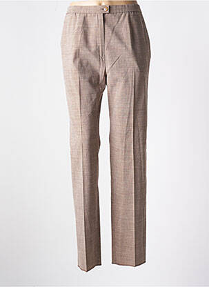 Pantalon drept talie elastică bej KARTING femeie