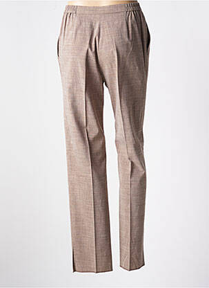 Pantalon drept talie elastică bej KARTING femeie