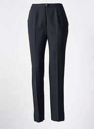Pantalon drept închidere cu fermoar sub clapetă cu nasturi albastru KARTING femme