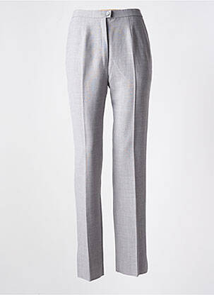 Pantalon drept talie elastică gri 1495 femeie