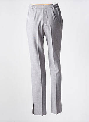 Pantalon drept talie elastică gri 1495 femeie