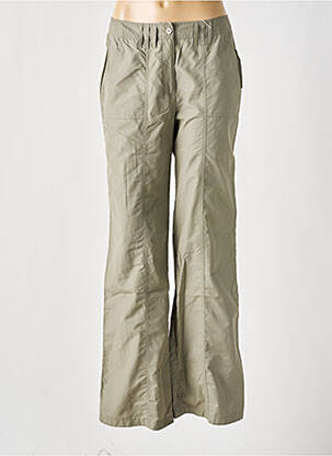 Pantalon evazat talie cu cleme talie înaltă verde TRU femeie