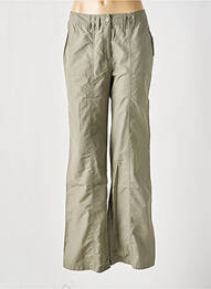 Pantalon evazat talie cu cleme talie înaltă verde TRU femme