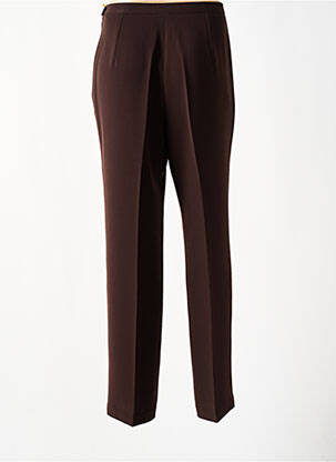 Pantalon drept talie cu cleme talie înaltă maro FEDORA femeie