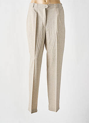 Pantalon drept talie cu cleme talie înaltă bej GARDEUR femeie