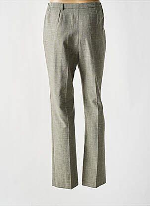 Pantalon drept talie cu cleme talie înaltă verde LISA CHESNAY femeie